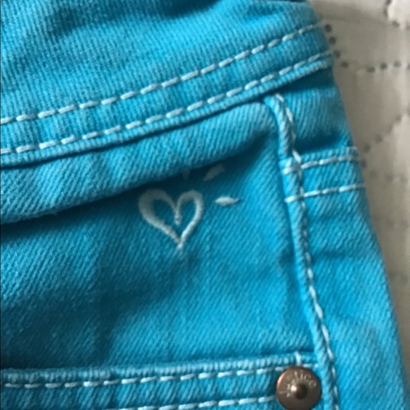 Justice Jeans  turquoise girls  size 10R  great shape 4 pockets heart 💜 - Picture 8 of 10